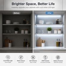 Motion Sensor LED Strip Lights, Warm White / Cool White Optional, Self-Adhesive Cuttable, USB & AAA Battery Powered(Batteries Not Included), Under Cabinet Closet Bedside Night Light - 2835 CT - View 7