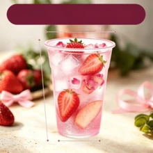 Pink Rim Beverage Cups, Fashionable Drinkware, Suitable For Iced Drinks, Juices, Lemonades And Cocktails, Ideal For Garden Parties, Backyard Gatherings, Wedding Receptions, Summer BBQs, Pool Parties And Picnic Table Decor. - View 2