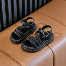Girls' Casual Fashion Sunny Sandals For Daily Wear - Black - View 6