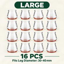 Silicone Chair Leg Caps With Felt Lining, Non-Slip, Noise-Reducing, 8pcs/16pcs/24pcs Optional Sizes, Transparent Silicone Material, Floor Protector. Suitable For Kitchen, Bedroom, Living Room - Transparent and Light Brown - View 6