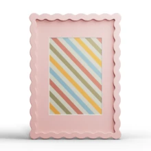 1pc Wavy Multicolor Photo Frame (Red, Yellow, Blue, Green, White, Black, Pink, Purple, Grass Green), Fashionable And Versatile Home And Office Decor - Suitable For Desktop And Wall Display, Perfect Housewarming Gift (Photo Not Included) - Multicolor - View 79