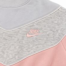 Nike 圓領撞色短版衛衣 粉灰色 女款 - 粉色 - 查看 4