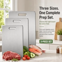 1pc/2pcs/3pcs/Stainless Steel Cutting Board, Kitchen Cutting Board, Dishwasher Metal Cutting Board, Set Kitchen Meat, Fruit, Vegetable Cutting Board, Mother's Day, Valentine's Day, Durable - Silver - View 4