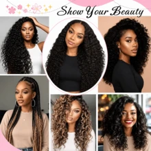 VALLBEST Boho Braids Miracle Knots Hair Human Crochet Hair Deep Wave 18 Inch 120g Ombre Feather Crochet Human Hair For Women Pre-Separated Invisible Wet And Way Crochet Hair Extensions T4/27# - Multicolor - View 6