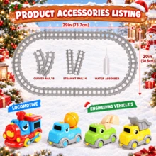Set Rel Kereta Listrik ABS dengan Penetetes Air, Mainan Kereta Semprot Uap Warna-warni Kartun dengan Lampu dan Suara untuk Hadiah Natal Anak-anak - MultiWarna - View 8