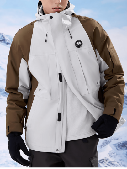 CAMEL CROWN Men's 3-In-1 Winter Jacket With Fleece Liner, Waterproof Windproof Hooded Outdoor Coat, Detachable Fleece Jacket For Hiking, Camping & Skiing