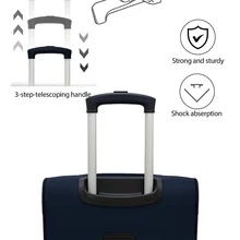 20/24/28 Suitcase, Hardshell/Softshell, Impact-Resistant, Expandable Section For Extra Capacity, Trolley Case, Storage Case, Carry-On, Checked Luggage - Navy Blue - View 3