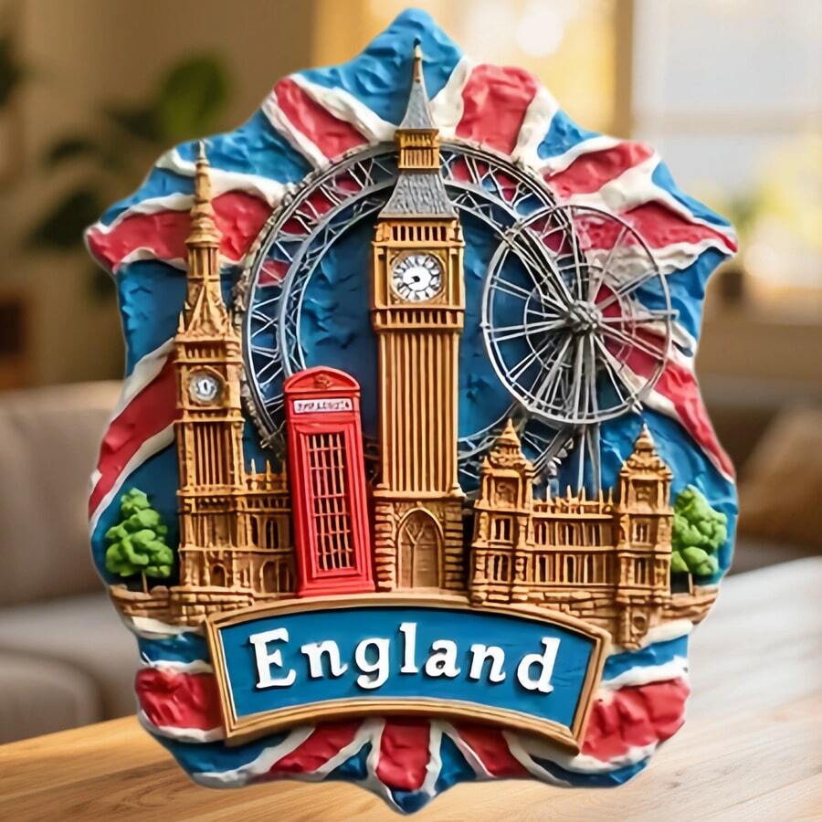 England Landmarks Fridge Magnet, A London Journey From Big Ben To The Thames For Family Kitchen Daydreams For All Metal Surfaces Throughout The Home - A - View 1