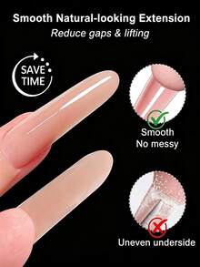 30/60/120pcs Boxed Long Oval Sandwich Nail Extension Mold, Top Mold + Bottom Mold Double-Layer Sandwich Design Creative Airplane Auxiliary Handle, Crystal Glue Nail Fast Extension Mold Nail Salon Art DIY Tool - Multicolor - View 5