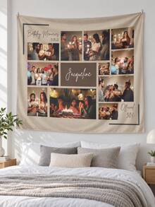 1pc Customizable Personalized Wall Tapestry, Custom Image, Fashion Home Decor, Suitable For Men And Women, Perfect For Mother's Day, Graduation Ceremony And Other Occasions, Multi-Functional, Highly Decorative - Multicolor - View 4