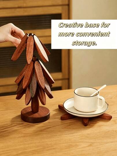 5pcs "Insulated Tree" Solid Wood Heat-Resistant Mats, High-Temperature Resistant Placemats, Solid Wood "Christmas Tree" Pot Holders, Coasters, Enamel Pot Mats, Tree-Shaped Design Heat-Resistant Tableware Mats, Premium Coasters, Autumn Home Decor, Kitchen Utensils, Ramadan, Arabic Coffee Cups, Kitchen Decor, Kitchen Accessories, Kitchen Supplies, Home Accessories, Kitchen Storage, Kitchen Essentials, Kitchen Decor And Accessories, Home Necessities, Room Decor, Autumn Home Decor, Christmas Home Decor, Home Decor And Accessories, Office Decor, Home
