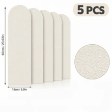 5pcs 5.9x23.62inch Wall Protection Film Geometric Arch Wall Panels, Self-Adhesive Semi-Circular Border Design, Multi-Color, Wipeable, For Bedroom, Living Room, Study, Easy Peel & Stick Removable - A - View 5