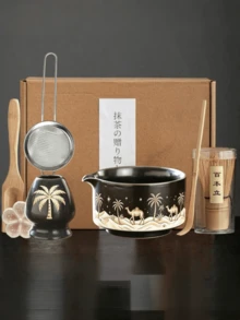 1pc/7pcs Set Teh Matcha Desert Camel Coconut Tree dengan Corong, Termasuk Mangkuk Matcha, Tempat Pengaduk Teh, Saringan Teh, Sendok Teh, Tempat Pengaduk Teh, Set Sendok Teh, Alat Persiapan Matcha, Alat Pembuatan Makanan Penutup dan Minuman, Set Perlengkapan Sekolah - MultiWarna - View 8