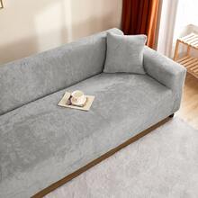 1pc Silvery Velvet Sofa Slipcover High Elasticity All-Inclusive Sofa Cover Thickened Full Cover Sofa Cover Furniture Protector For Bedroom Office Living Room Suitable For All Seasons Christmas Home Decor - Light Grey - View 6