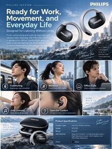 PHILIPS TAT2708 Open-Ear Bluetooth Headphones, IPX4 Sweatproof And Waterproof, Bluetooth 5.3 Long Battery Life, Ear-Hook Headphones For Running, Fitness, And Commuting - View 7
