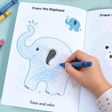 Children's Animal Line Tracing Drawing Book, Toddler Animal Outline Tracing Coloring Practice Workbook, Baby Tracing Drawing Enlightenment Homework Book, Back To School Learning Supplies, Student Holiday Gift - Multicolor - View 2