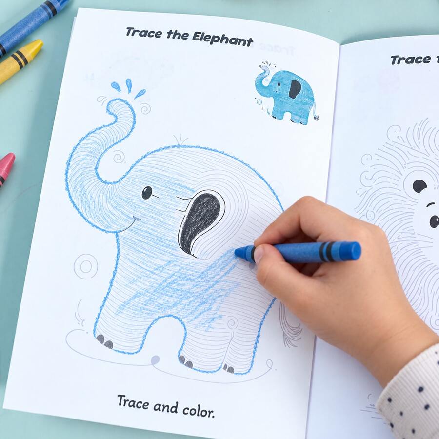 Children's Animal Line Tracing Drawing Book, Toddler Animal Outline Tracing Coloring Practice Workbook, Baby Tracing Drawing Enlightenment Homework Book, Back To School Learning Supplies, Student Holiday Gift