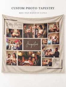 1pc Customizable Personalized Wall Tapestry, Custom Image, Fashion Home Decor, Suitable For Men And Women, Perfect For Mother's Day, Graduation Ceremony And Other Occasions, Multi-Functional, Highly Decorative - Multicolor - View 3