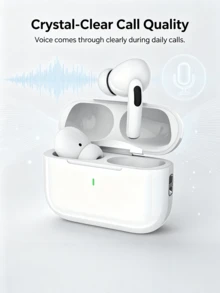 Wireless Bluetooth Headphones, Wireless Earbuds, Wireless Earbuds / Compatible With Apple, Android And Other Smart Devices / Equipped With Noise Cancellation / Suitable For Music, Gaming And Sports - White - View 1