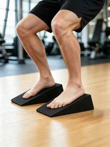 Bloque de soporte en cuña para sentadillas, adecuado para yoga, entrenamiento de fuerza y estiramiento profundo, bloque triangular de soporte para sentadillas, ladrillo de yoga para flexión profunda de piernas, cuña de fitness para sentadillas, tabla inclinada de EVA para estiramiento y levantamiento de piernas - Negro - Ver 2