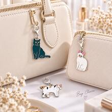 1/4pcs Cute Cow Keychain, Star-Shaped Buckle Design, Colorful Bag Pendant Charm, Suitable For Handbags, Backpacks, Keys And Zipper Decoration, Christmas Holiday Small Gift - Quantity - View 1