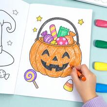 Halloween Cute Style Children's Coloring Book Ghost Black Cat Pumpkin Holiday Theme Coloring Picture Book Kids Leisure Doodle Painting Practice Notebook Back To School Learning Supplies Student Holiday Gift - Multicolor - View 2