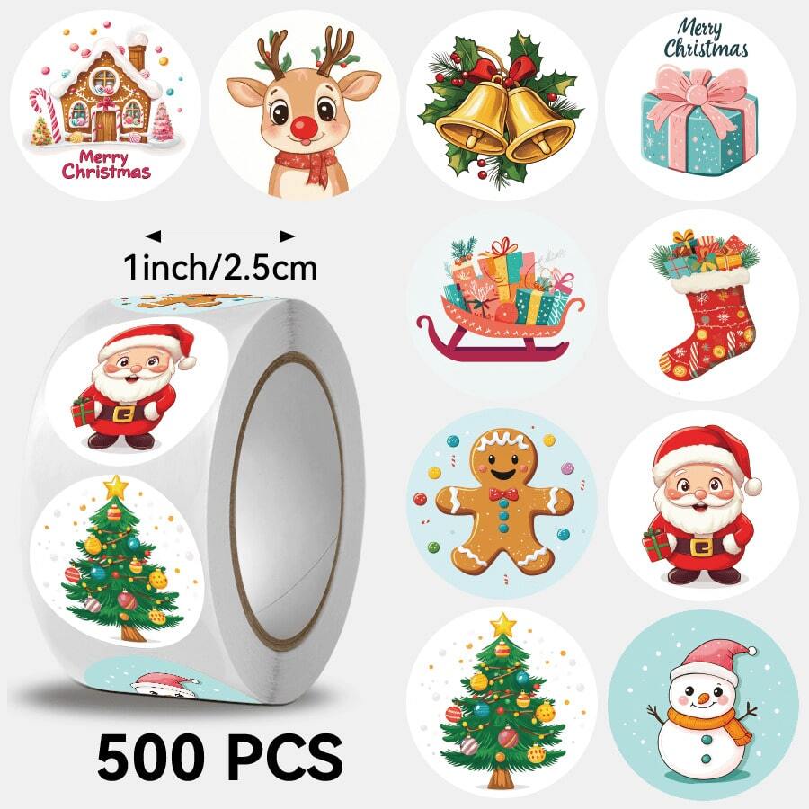 1 Peça Adesivo com Padrão de Natal, Tamanho 2,5 cm / 1,0 polegada ...