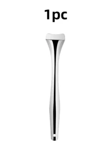 Minimalist Curved Metal Scraper, Smooth Wide Edge, Slim Ergonomic Handle, Precise Scraping Design, Nose, Chin And Forehead Care Blackhead Removal Tool, Bathroom Vanity, Travel Use, Daily Skincare, All-Season Facial Pore Cleaning Accessory - Multicolor - View 11