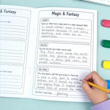 Children's 100 Creative Writing Prompts Practice Book English Imagination Essay Guidance Workbook Kids English Story Idea Writing Training Notebook Back To School Learning Supplies Student Holiday Gift - Multicolor - View 2