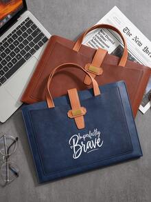 Classic Imperfectly Brave Slim Briefcase Laptop Bag,Briefcase And Messenger Bag Functions Spacious Interior Capacity For Laptop And Other Items - Multicolor - View 5