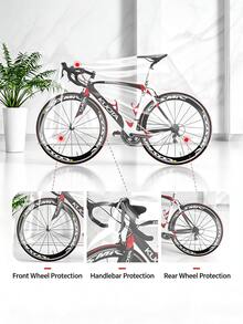 2pcs Road Bike Dedicated Protection, High Transparency Material Without Obscuring Aesthetics, Elastic Cuff Quick Wear, Compatible With Road Bike, Mountain Bike And Other Multiple Models, Portable Disposable Transparent Bicycle Cover, Mountain Road Bicycle Dustproof Waterproof Sunproof Rainproof Cover, Electric Bike Cover, Durable Bicycle Protection Cover, Sunshade - Clear - View 3