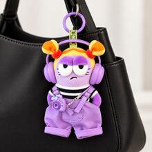SpongeBob SquarePants 1pc Bully Fish Purple Cool Plush Keychain, Can Be Hung On Backpacks, Keys And Jeans. Features Funny Grumpy Expression, Eye-Catching Design. Cute Unique Portable Bag Charm, Ideal Holiday And Birthday Gift For Friends And Girlfriends. - Multicolor - View 8