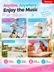 Newmine Speaker Bluetooth Portabel, Speaker Mini Luar Ruangan, Speaker Laptop/Mobil, Perintah Suara, Konektivitas TWS, PBS011, Tersedia Berbagai Warna - View 5