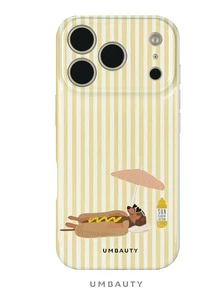 UMBAUTY 1 buah Casing Ponsel Motif Anjing Dachshund dengan Latar Belakang Garis-garis Kuning Krem, Kompatibel dengan iPhone 18 Pro Max, Cocok untuk Apple 18/17/16/15/14/13/12/11 Pro Max/Plus/Mini 17e, Casing Ponsel Soft Shell Cetak Definisi Tinggi dengan Perlindungan Layar/Lensa yang Ditinggikan, Unisex, Hadiah Ideal untuk Pacar di Halloween, Hari Valentine, Paskah, Musim Pernikahan, dan Ulang Tahun - MultiWarna - View 1