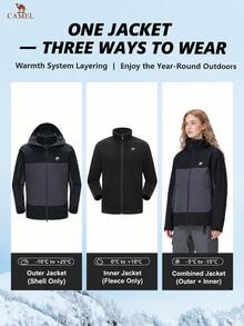 CAMEL CROWN Women's Waterproof Warm Winter Fleece Lined Hooded Snowboard Jacket - Phantom Black/Ink Gray - View 4
