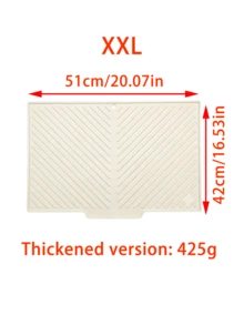 1pc Silicone Dish Drying Mat With Drainage Grooves, Non-Slip Kitchen Countertop Mat, Cup Coaster, Placemat, Sink Drainer Pad, Quick-Dry Drying Mat For Pots, Pans, Bowls And Cookware, Thickened Filter Mat - Multicolor - View 13