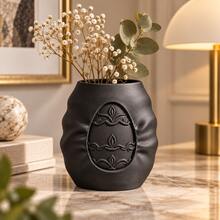 1pc Textured Embossed Vase, Modern Unique Asymmetrical Shape Vase, Suitable For Dried Flowers And Fresh Flowers, Decorative Tabletop Centerpiece, Bohemian Style Home Decor, Suitable For Living Room Bookshelf - Multicolor - View 12