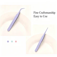 2/3/6 Sets Straight + Curved Macaron Color Stainless Steel Tweezers Set, Precision Straight Head & Curved Head Dual-Use False Eyelash Tweezers With Transparent Plastic Protective Cover, Easy To Carry. Matte Anti-Slip Spray Coating Process, Complete Tweezers Tip Without Slipping, Firm Grip Without Slipping, Pointed Tip Resistant To Deformation. Suitable For False Eyelash Application, Nail Art Rhinestone Application, Scrapbook Stickers, DIY, Handmade Collage, Perler Beads And More. Sturdy And Durable, Portable Makeup Accessory Tool, Multiple Colors Available, Meets Daily Makeup And Handmade Creation Needs, Beginners Can Easily Use. - Straight and Curved Tweezers Set - View 8
