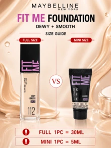 Maybelline 美寶蓮保濕防曬粉底液 112，旅行裝 5ml，正裝 30ml，持久保濕，快速上妝，自然妝感，適合乾性肌膚 - 水潤版112 - 查看 5