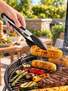 Set Penjepit Dapur Stainless Steel 3 Buah, Penjepit Makanan Ukuran Besar, Sedang, dan Kecil dengan Ujung Silikon Anti Selip dan Cincin Gantung, Penjepit Masak Multifungsi untuk Memanggang, Steak, Salad, Membakar, BBQ, Menyajikan, dan Aksesori Dapur Rumah Tangga - MultiWarna - View 7