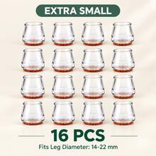 Silicone Chair Leg Caps With Felt Lining, Non-Slip, Noise-Reducing, 8pcs/16pcs/24pcs Optional Sizes, Transparent Silicone Material, Floor Protector. Suitable For Kitchen, Bedroom, Living Room - Transparent and Light Brown - View 14