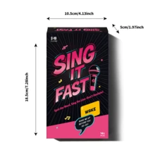 Sing It Fast Card Game, Fun Music Lyrics Party Game, Great Christmas Game Night Gift For Friends & Adults, 2-10 Players Interactive Board Game For Holiday Gathering, Party Entertainment - Multicolor - View 3
