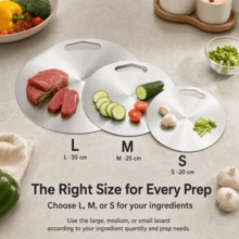 1pc/2pcs/3pcs/Household And Outdoor Stainless Steel Round Cutting Board, Wear-Resistant And Mold-Proof Chopping Board, Multi-Functional Vegetable Cutting Board, Large Dough Rolling Board, Steak Defrosting Board - Stainless Steel Color - View 13