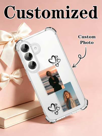 Casing Ponsel Anti Jatuh Transparan yang Dapat Disesuaikan, Motif Hati, Kompatibel dengan iPhone 11/12/13/14/15/16 Pro Max/16 Plus/17/Air/17 Pro Max/18Pro/18promax/S25/S26 Ultra/S24 Plus/S25 Edge/A56/A55/A54/A17, Model Lainnya Juga Cocok Sebagai Hadiah untuk Teman