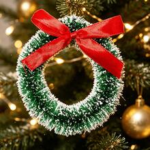 1 buah/5 buah Dekorasi Karangan Bunga Mini, Ornamen Gantung Kecil untuk Pesta Rumah Dalam Ruangan, Dekorasi Gantung dan Ornamen Meja Serbaguna, Aksesori Dekorasi Ruangan dan Pohon Natal, Cocok untuk Perayaan Liburan - Hijau - View 1