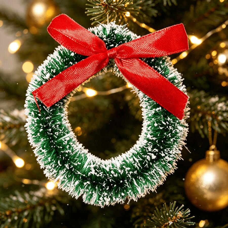 1 buah/5 buah Dekorasi Karangan Bunga Mini, Ornamen Gantung Kecil untuk Pesta Rumah Dalam Ruangan, Dekorasi Gantung dan Ornamen Meja Serbaguna, Aksesori Dekorasi Ruangan dan Pohon Natal, Cocok untuk Perayaan Liburan - Hijau - View 1