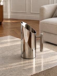 1Pc Stainless Steel Ice Water Pitcher, Stainless Steel Vase, Modern Mirror Finish Stainless Steel Water Jug, Elegant Iced Tea Pitcher Luxury Water Pitcher For Kitchen, Dining Table, Home Party, Halloween Party, Christmas - Silver - View 1