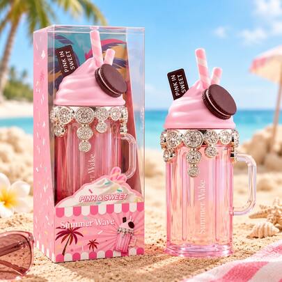 Khadlaj PINK IN SWEET Summer Wave 250 Ml – Women's Fragrance Mist, Sweet And Fruity Perfume, Fancy Pink Cup Bottle