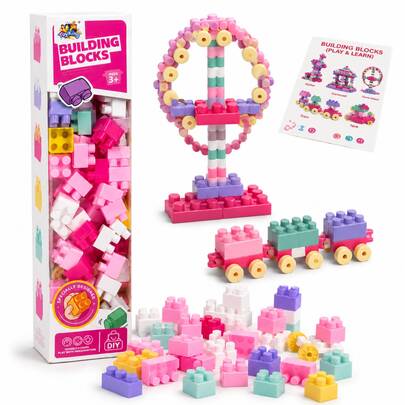 Atacarejo Kids Kit Blocos De Montar Infantil 100 Peças Coloridas