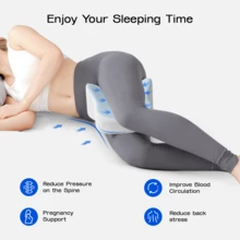 1pc Ergonomic Memory Foam Leg Pillow, Contoured To Leg Curve, Side Sleeping Leg Support Pillow, Removable Washable Pillowcase, Home Rest Bedroom Sofa Multi-Scenario Sleep Pillow - Baby Blue - View 7